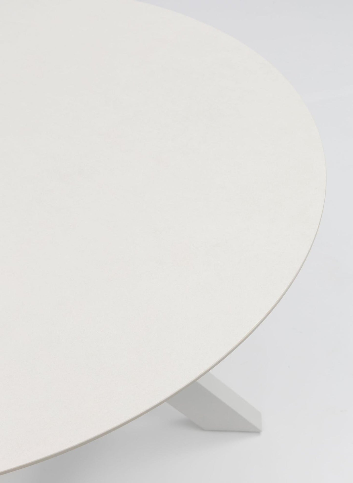 Mesa redonda Bais Ø 120x75 cm aluminio blanco y top mesa porcelánico beige