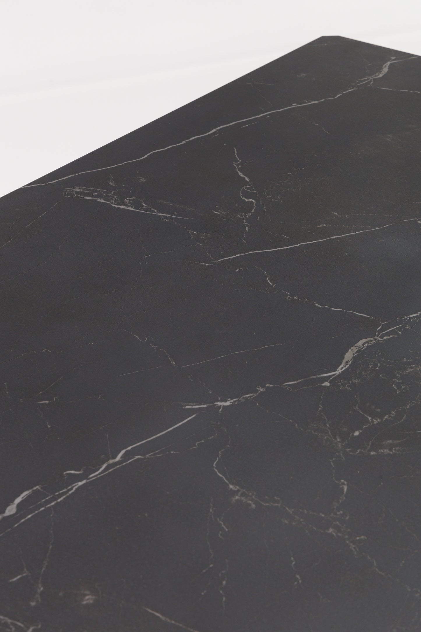 Mesa de comedor Boori 200x90 cm aluminio antracita top mesa porcelánico negro