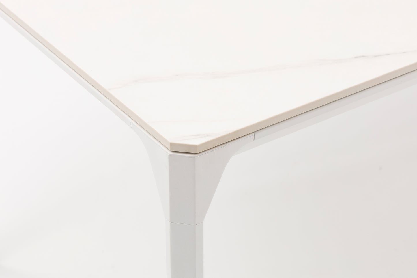Mesa de comedor Boori 200x90 cm aluminio y top mesa porcelánico blanco