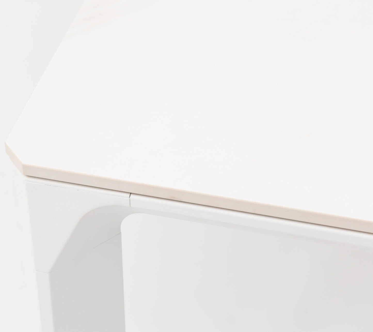 Mesa de comedor Boori 200x90 cm aluminio y top mesa porcelánico blanco