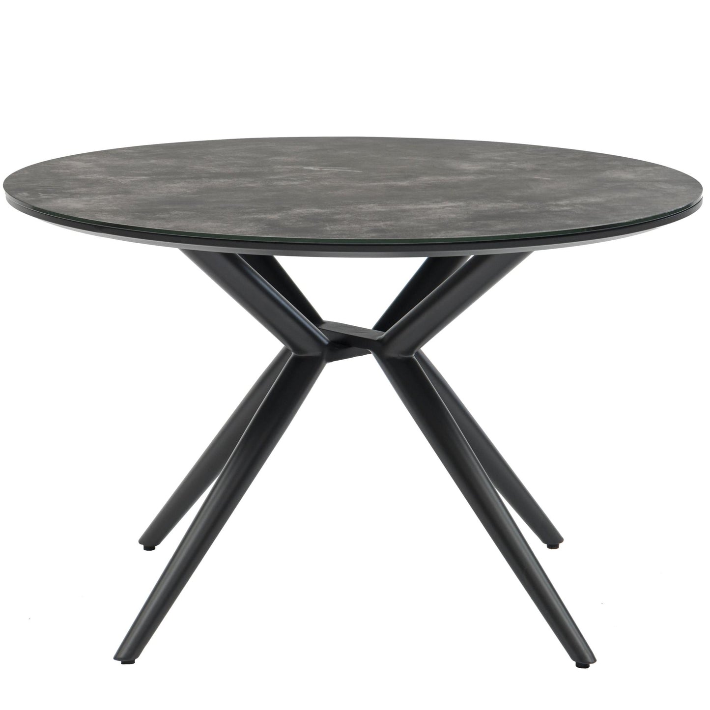 Mesa redonda Orick Ø 120 cm aluminio antracita cristal cerámico gris antracita.