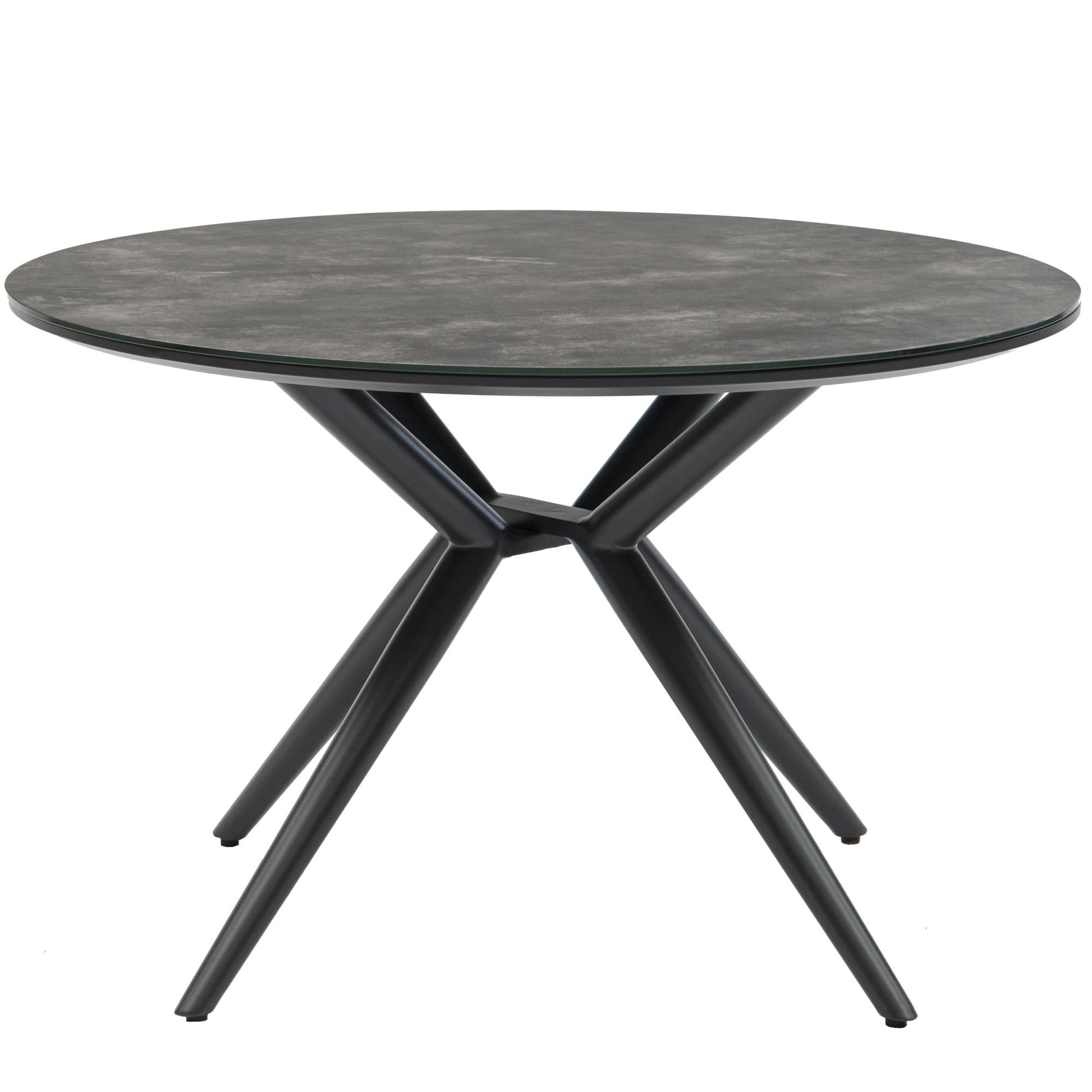 Mesa redonda Orick Ø 120 cm aluminio antracita cristal cerámico gris antracita.