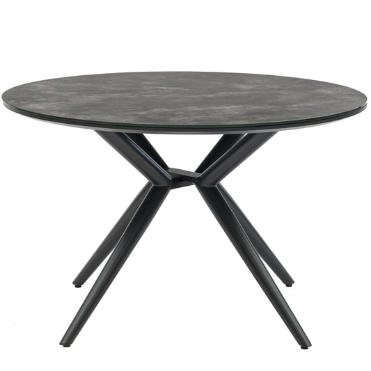Mesa redonda Orick Ø 120 cm aluminio antracita cristal cerámico gris antracita.