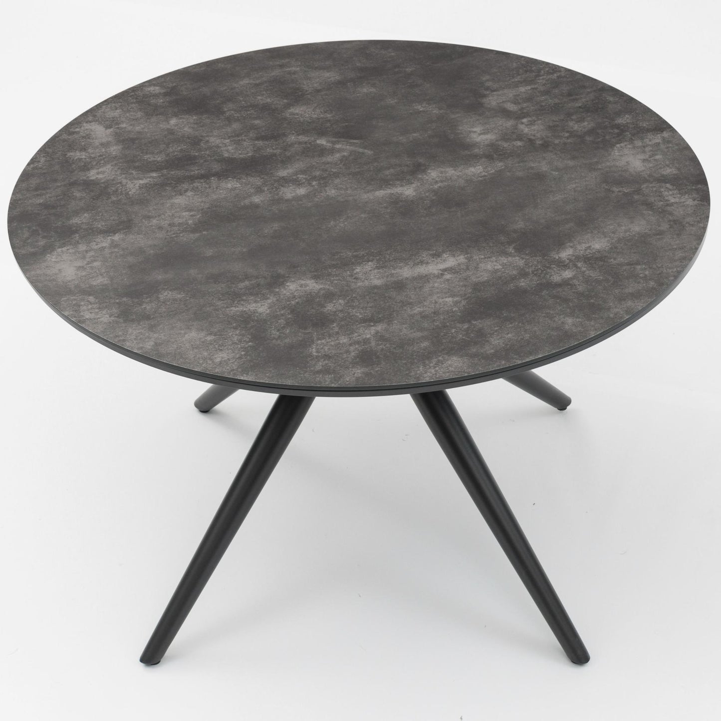 Mesa redonda Orick Ø 120 cm aluminio antracita cristal cerámico gris antracita.