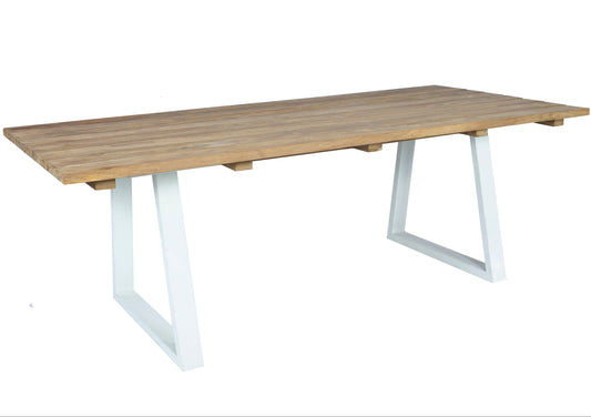 Mesa de comedor Arlington teca reciclada y acero