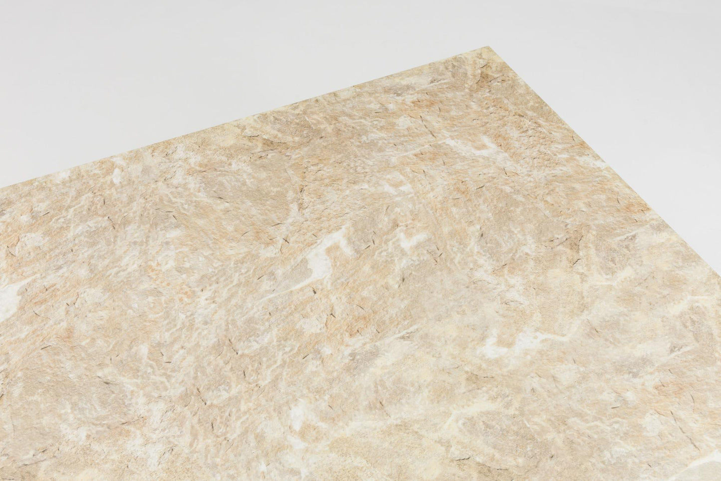 Mesa de comedor Orick 210*90 cm aluminio taupe y cristal cerámico beige.
