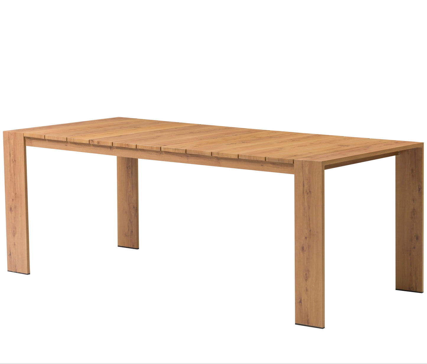 Mesa rectangular Java 200x90x75 cm aluminio efecto teca natural