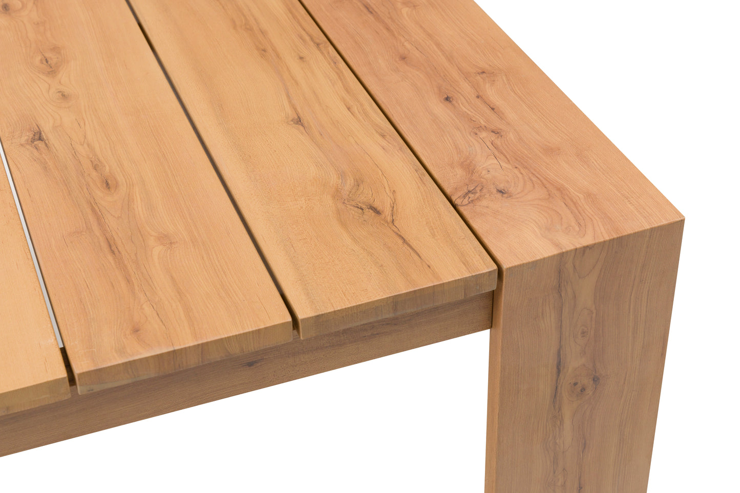 Mesa rectangular Java 200x90x75 cm aluminio efecto teca natural