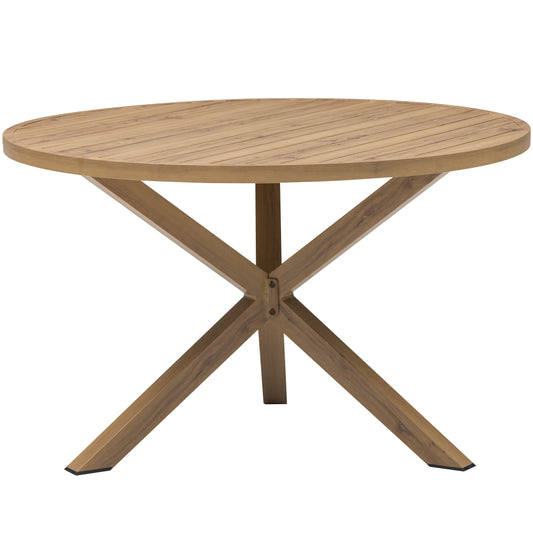 Mesa redonda Java Ø 120x75 cm aluminio efecto teca natural