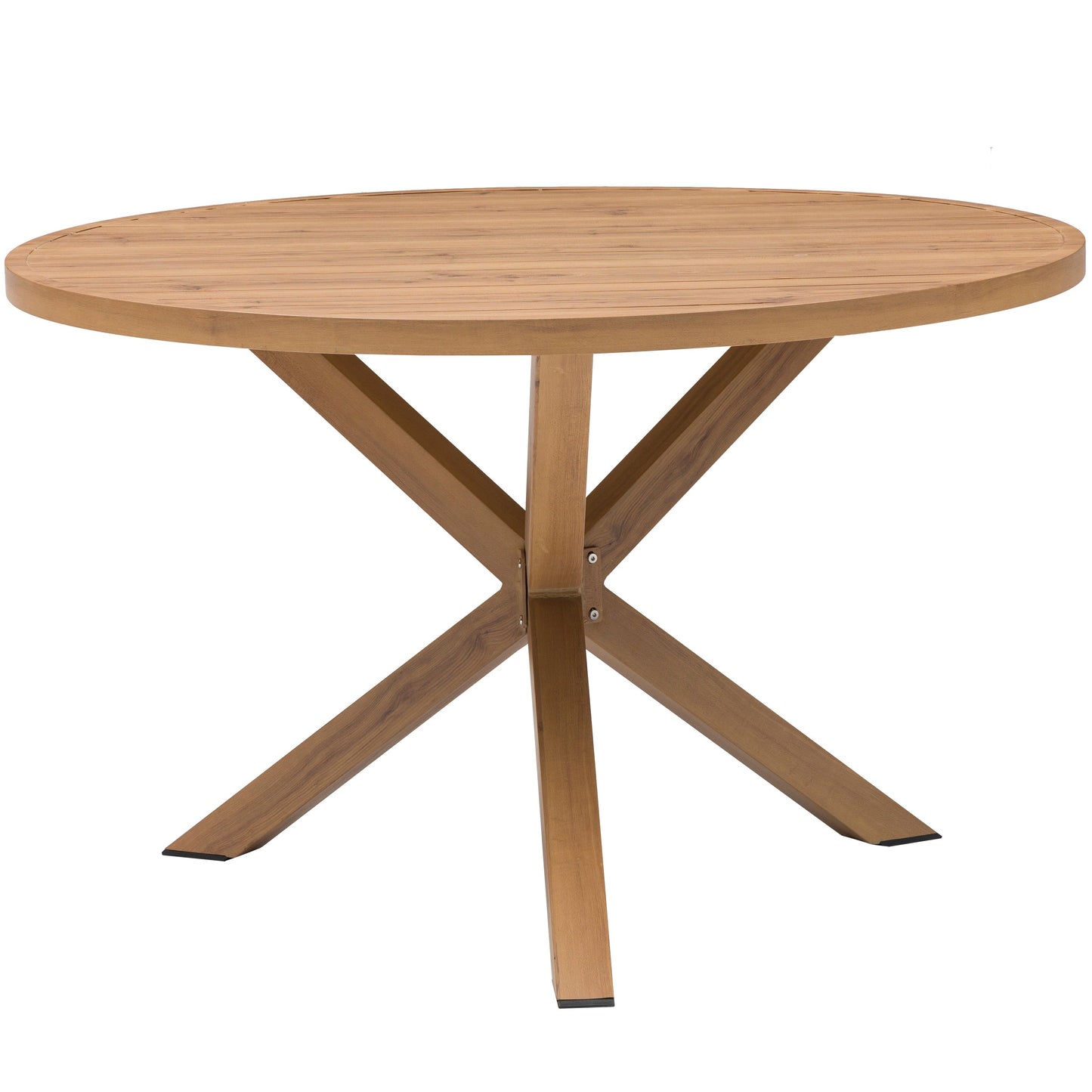 Mesa redonda Java Ø 120x75 cm aluminio efecto teca natural