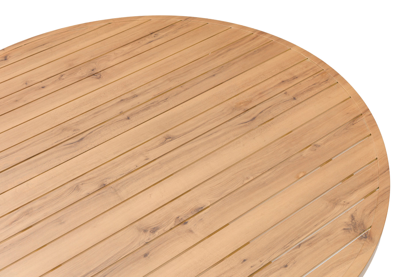 Mesa redonda Java Ø 120x75 cm aluminio efecto teca natural