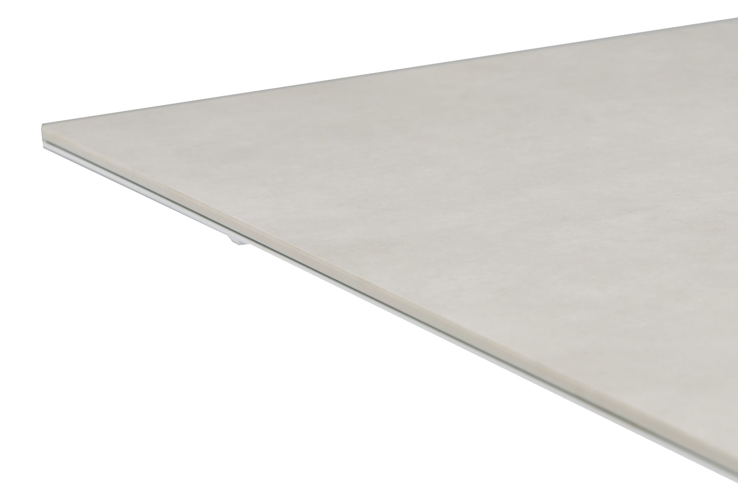 Mesa extensible Carson 100x180/240 cm aluminio blanco top mesa porcelánico gris