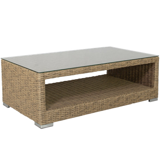 Mesa de centro California aluminio y ratán sintético