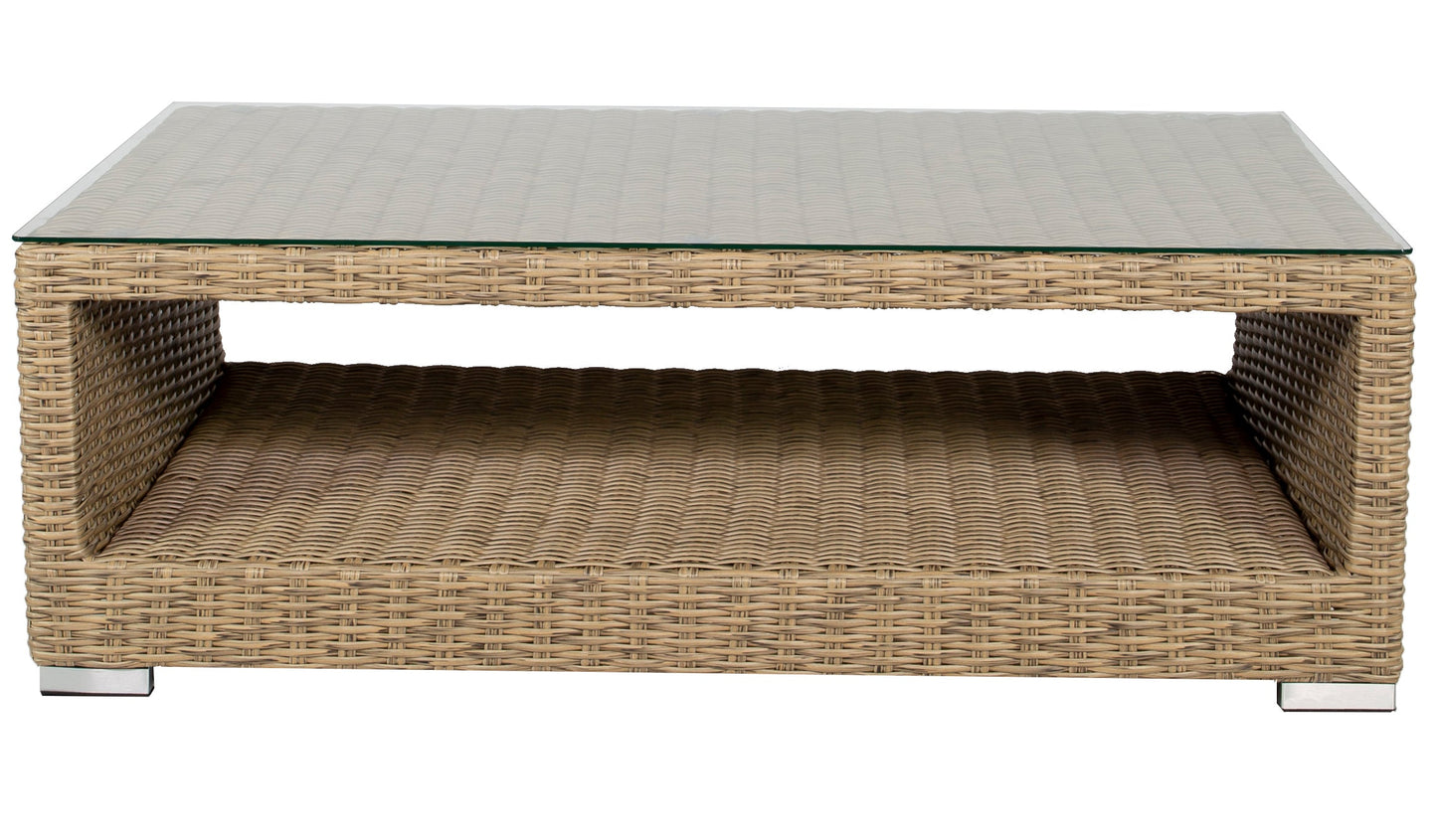 Mesa de centro California aluminio y ratán sintético