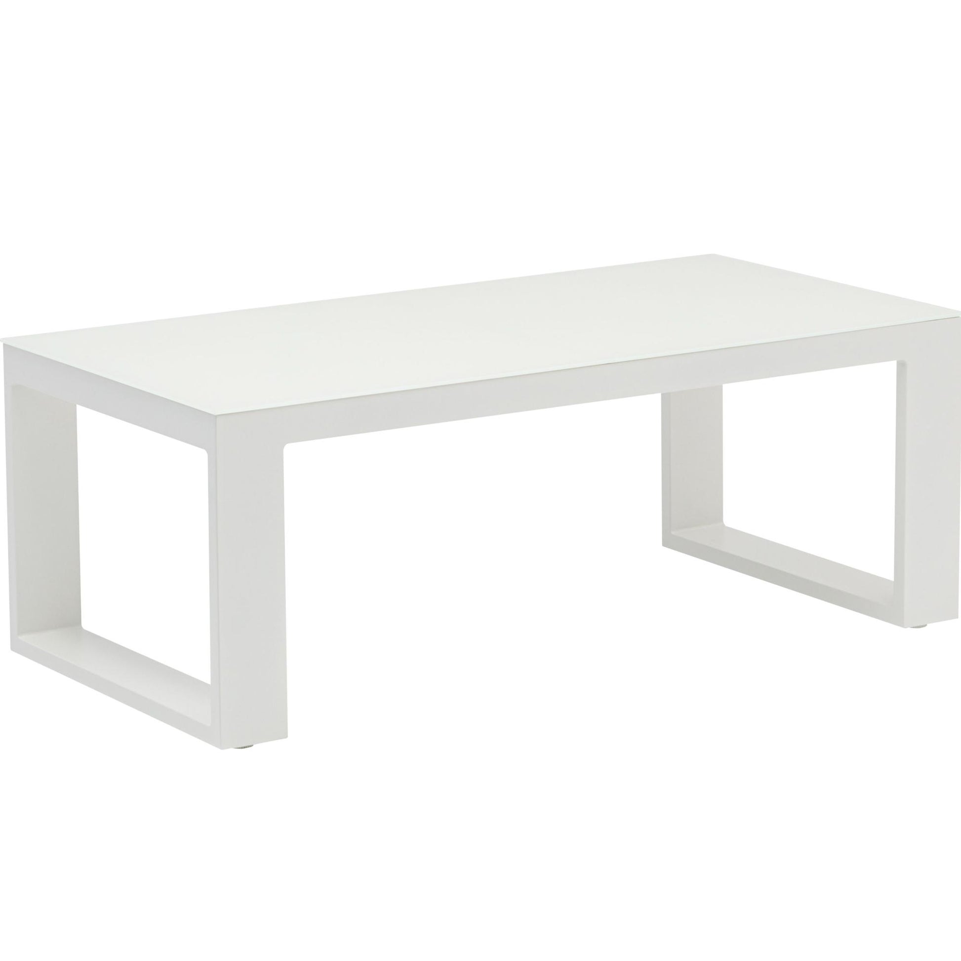 Mesa de centro Niland aluminio y  cristal blanco