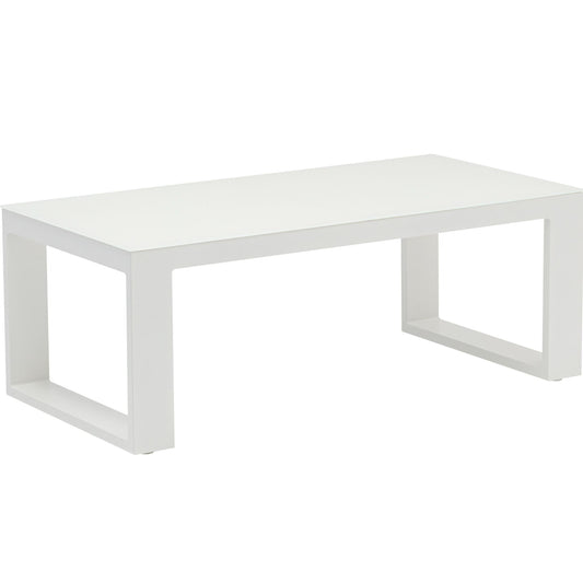Mesa de centro Niland aluminio y  cristal blanco