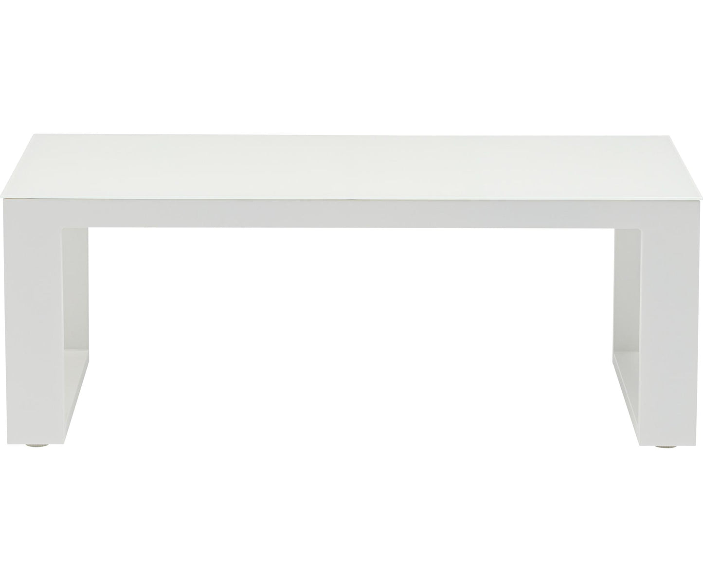 Mesa de centro Niland aluminio y  cristal blanco