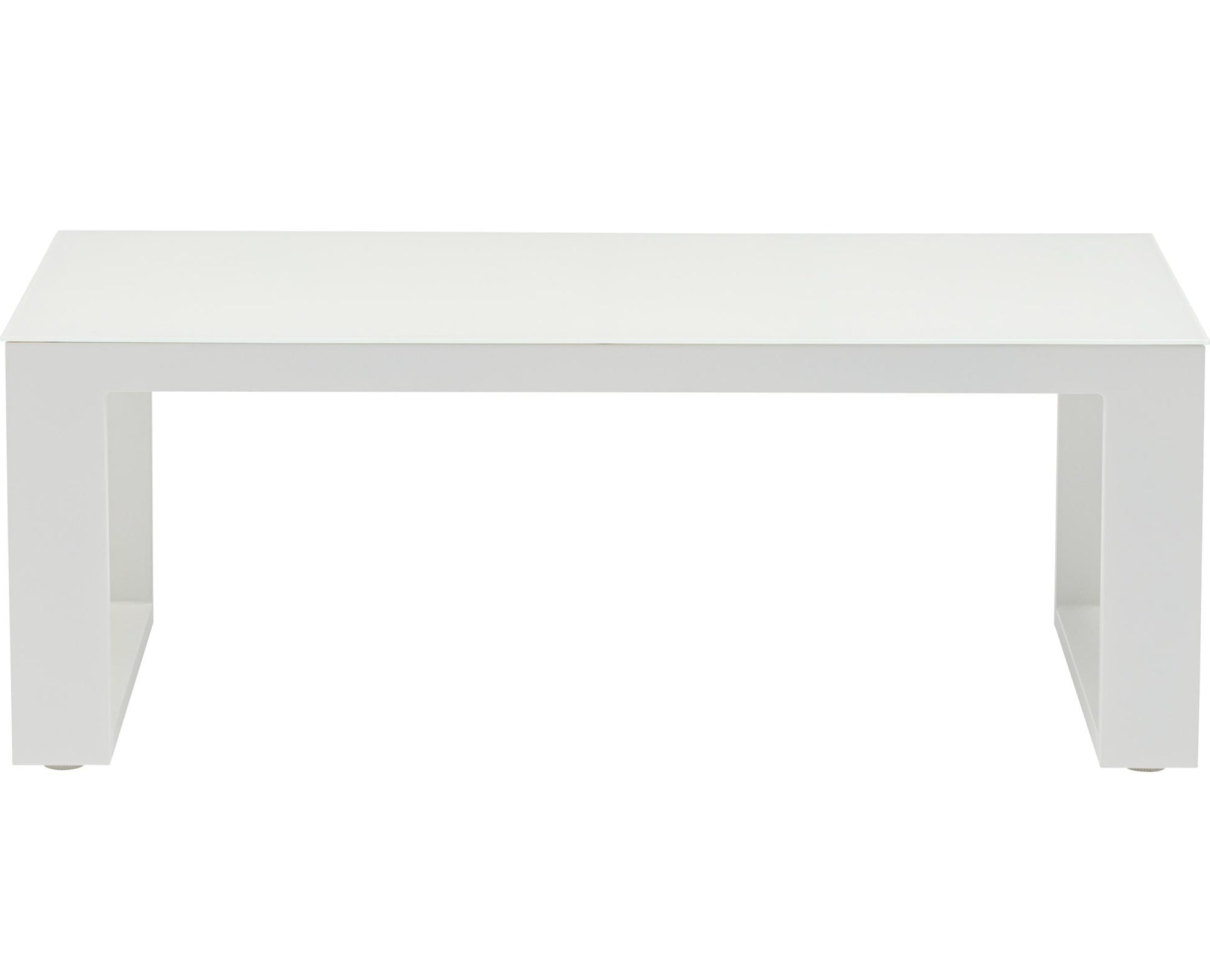 Mesa de centro Niland aluminio y  cristal blanco
