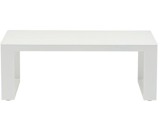 Mesa de centro Niland aluminio y  cristal blanco