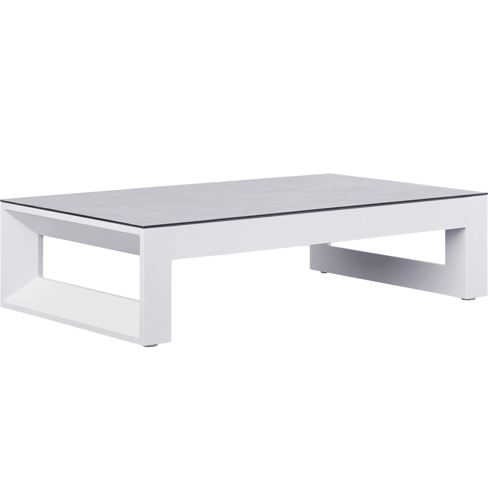 Mesa  de centro Onix aluminio blanco cristal cerámico gris claro