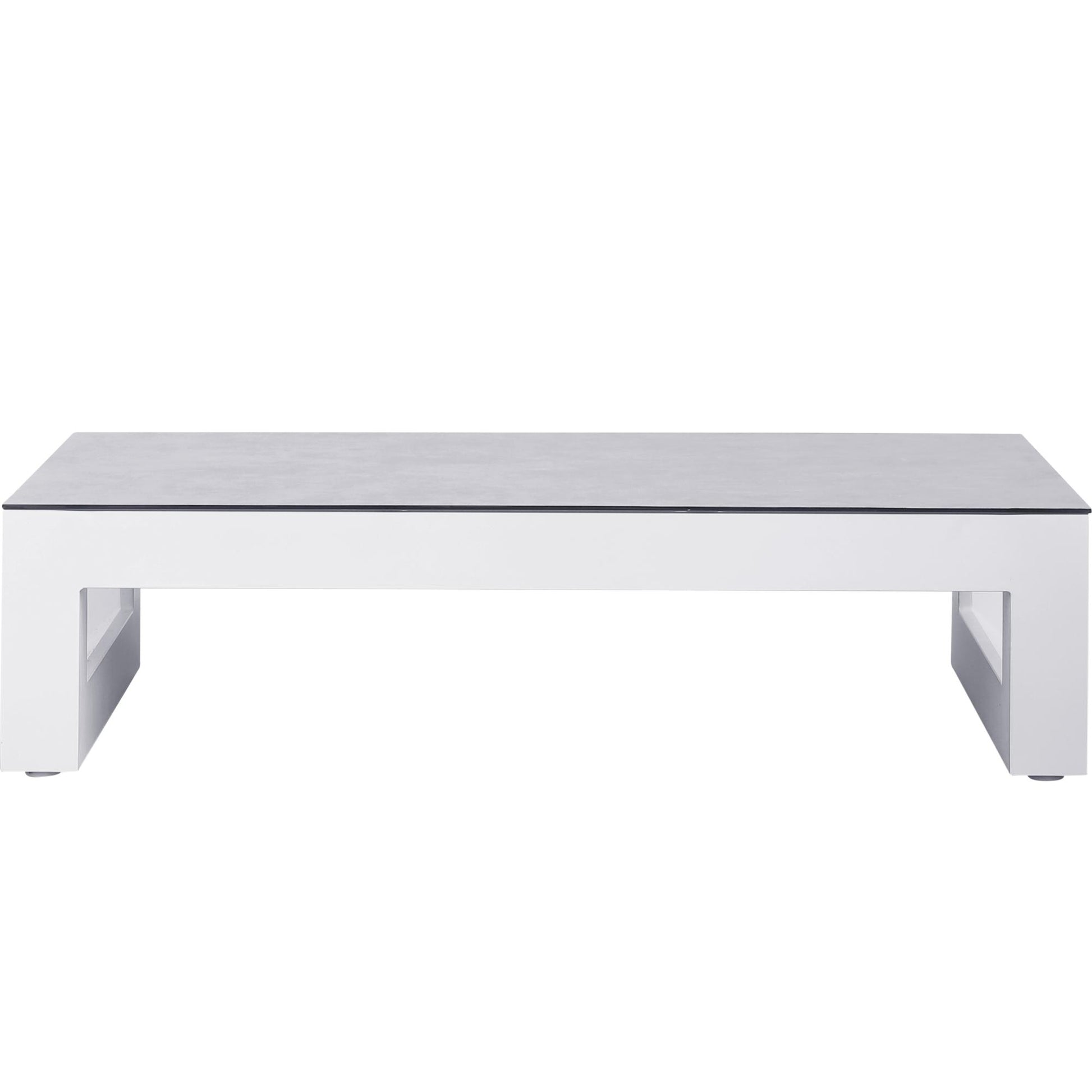 Mesa  de centro Onix aluminio blanco cristal cerámico gris claro
