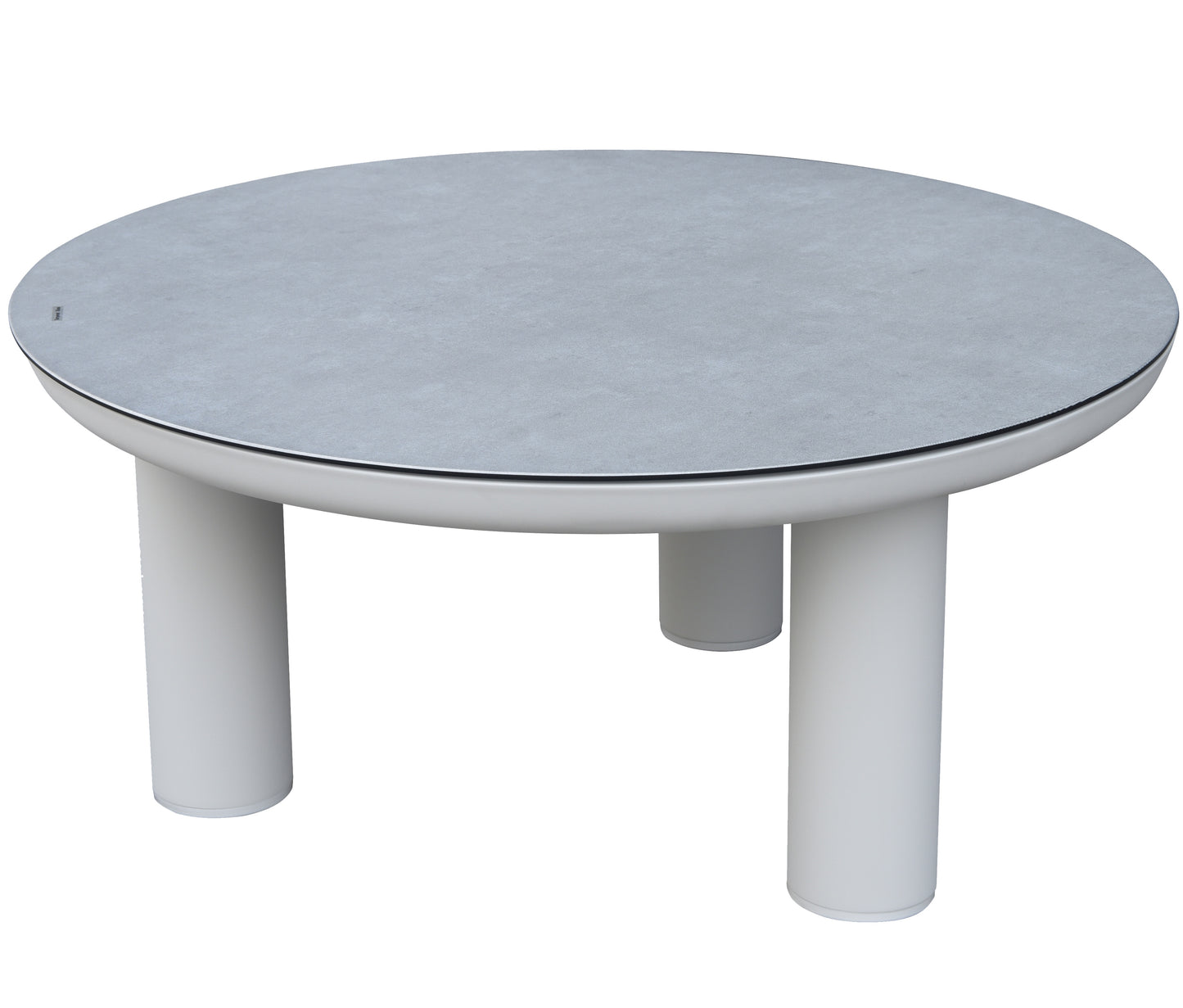 Set de 2 mesas de centro Attica aluminio blanco top cristal cerámico gris