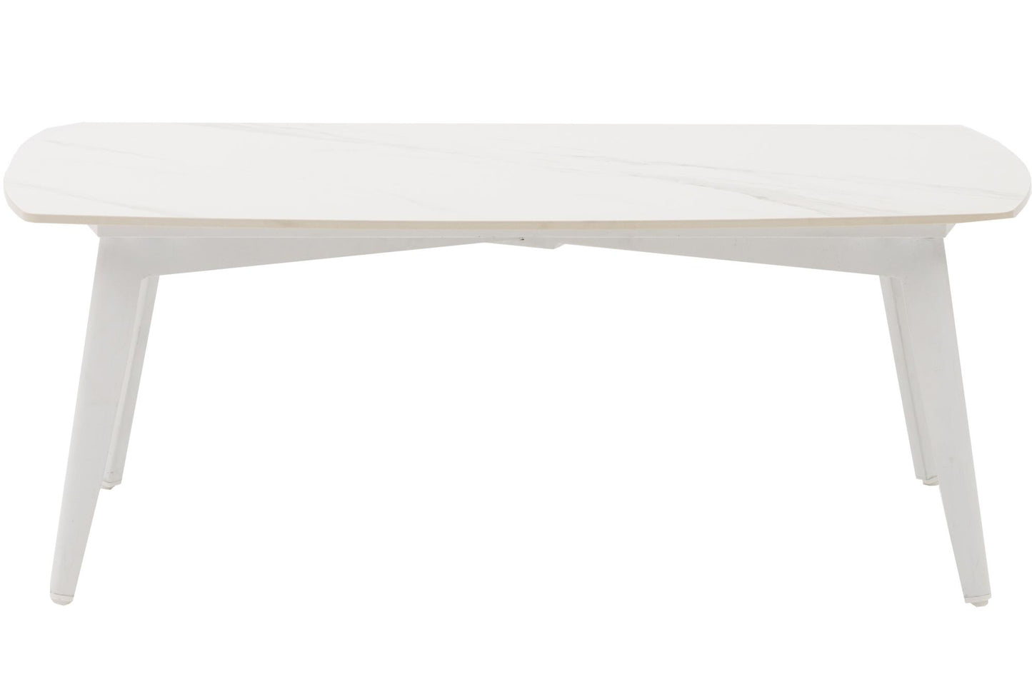 Mesa de centro Nelayan 120x70  aluminio blanco top mesa porcelánico blanco