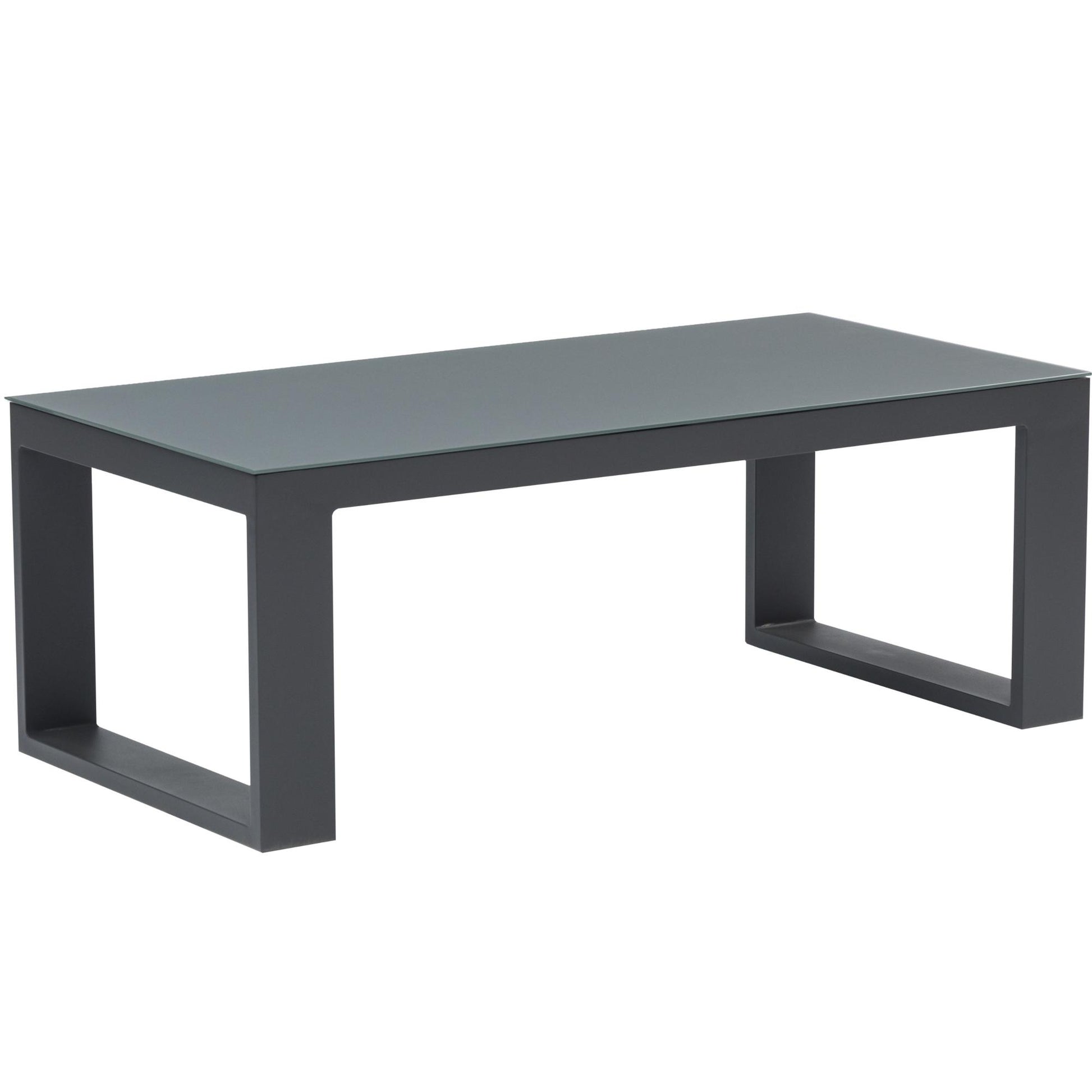Mesa de centro Niland aluminio y cristal antracita