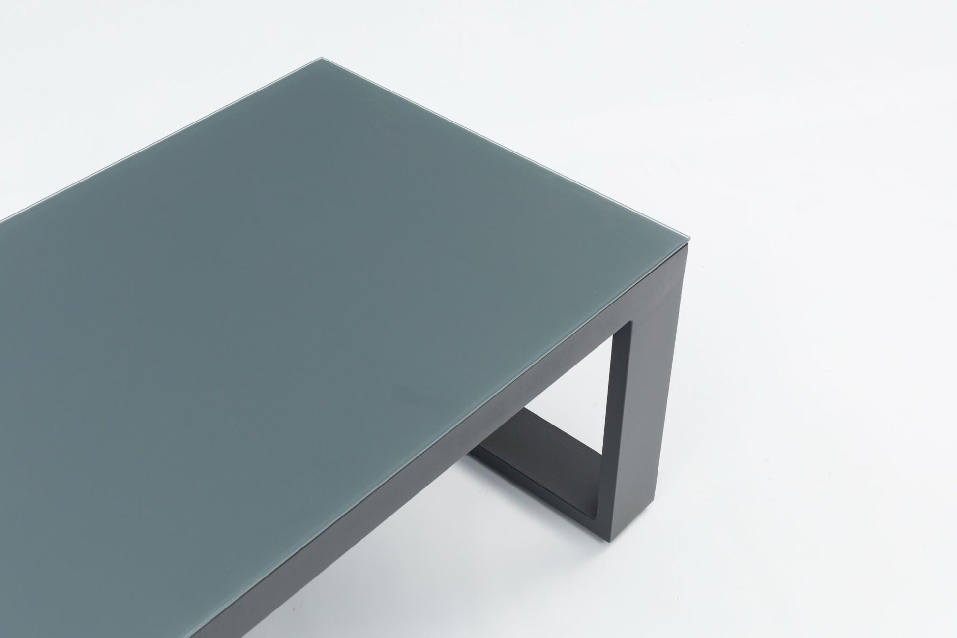 Mesa de centro Niland aluminio y cristal antracita