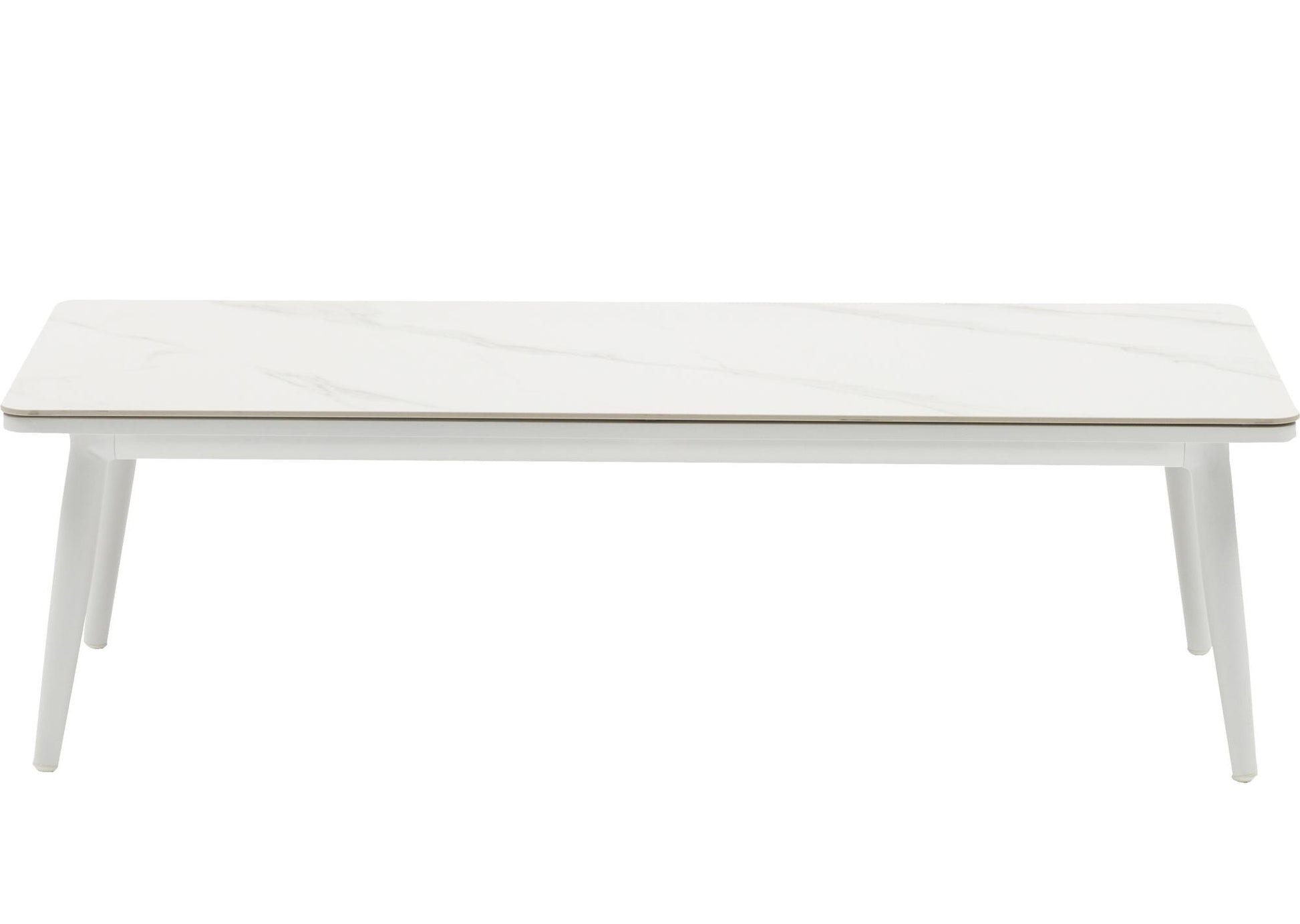 Mesa de centro Irvine 120x60cm aluminio blanco top porcelánico blanco