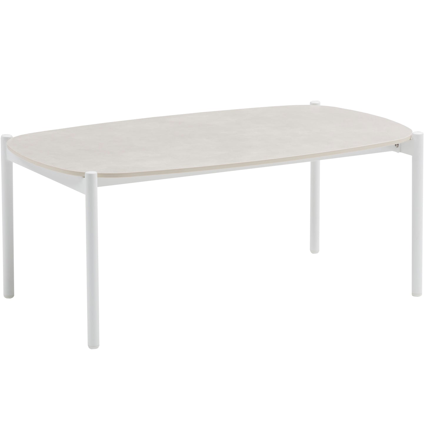 Mesa de centro Corfu aluminio blanco y porcelánico gris