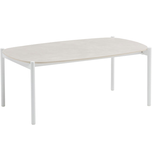 Mesa de centro Corfu aluminio blanco y porcelánico gris