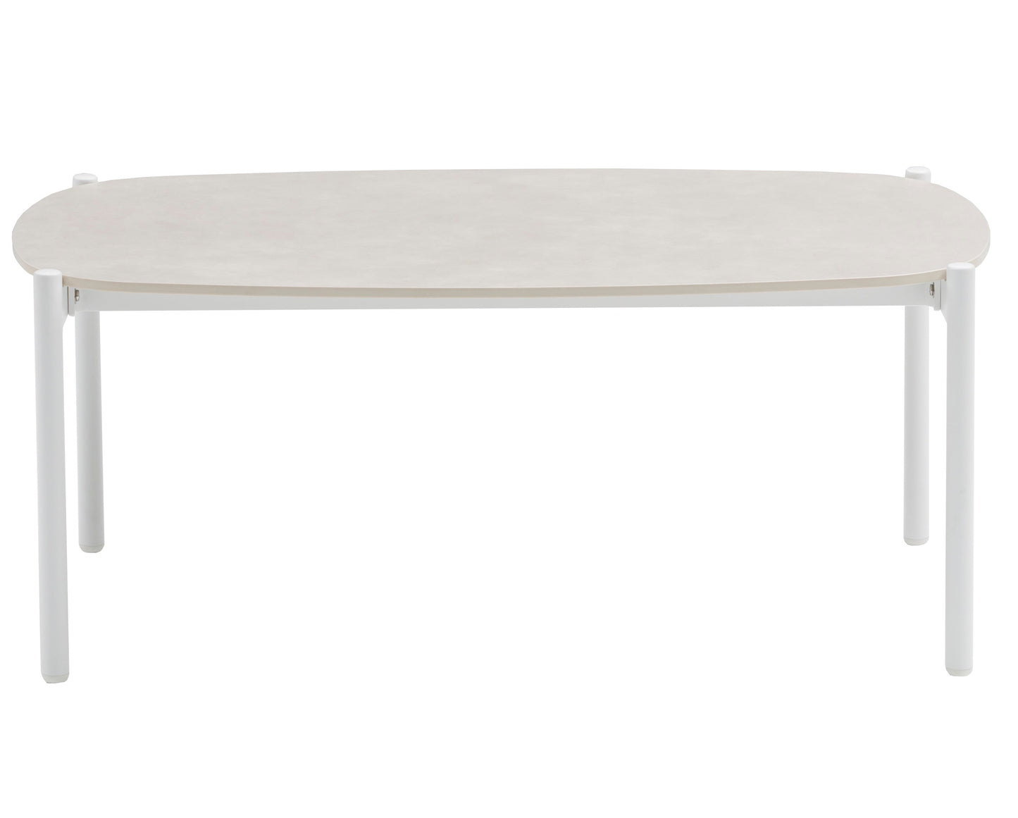 Mesa de centro Corfu aluminio blanco y porcelánico gris