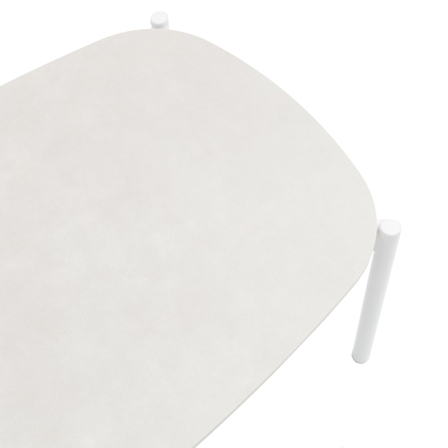 Mesa de centro Corfu aluminio blanco y porcelánico gris