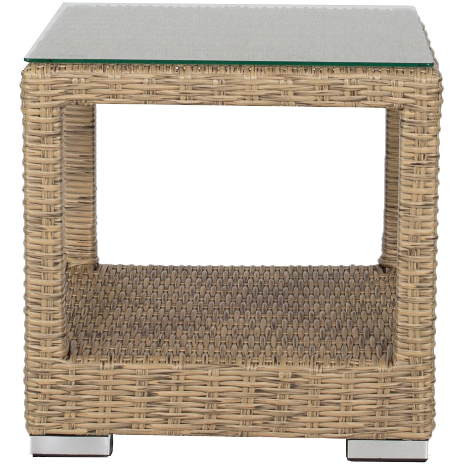 Mesita auxiliar California aluminio y ratán sintético