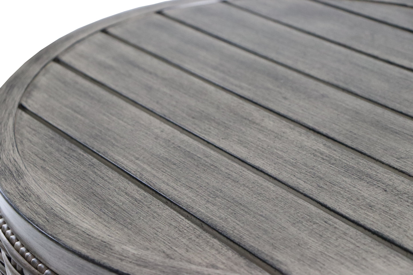 Mesa auxiliar Brent aluminio y rattán sintético