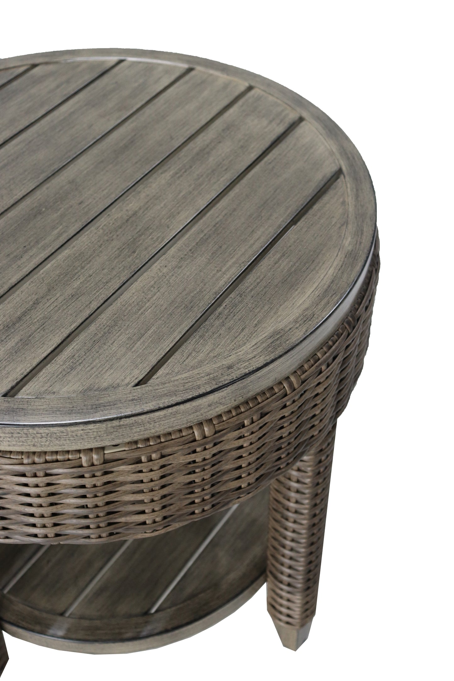 Mesa auxiliar Brent aluminio y rattán sintético