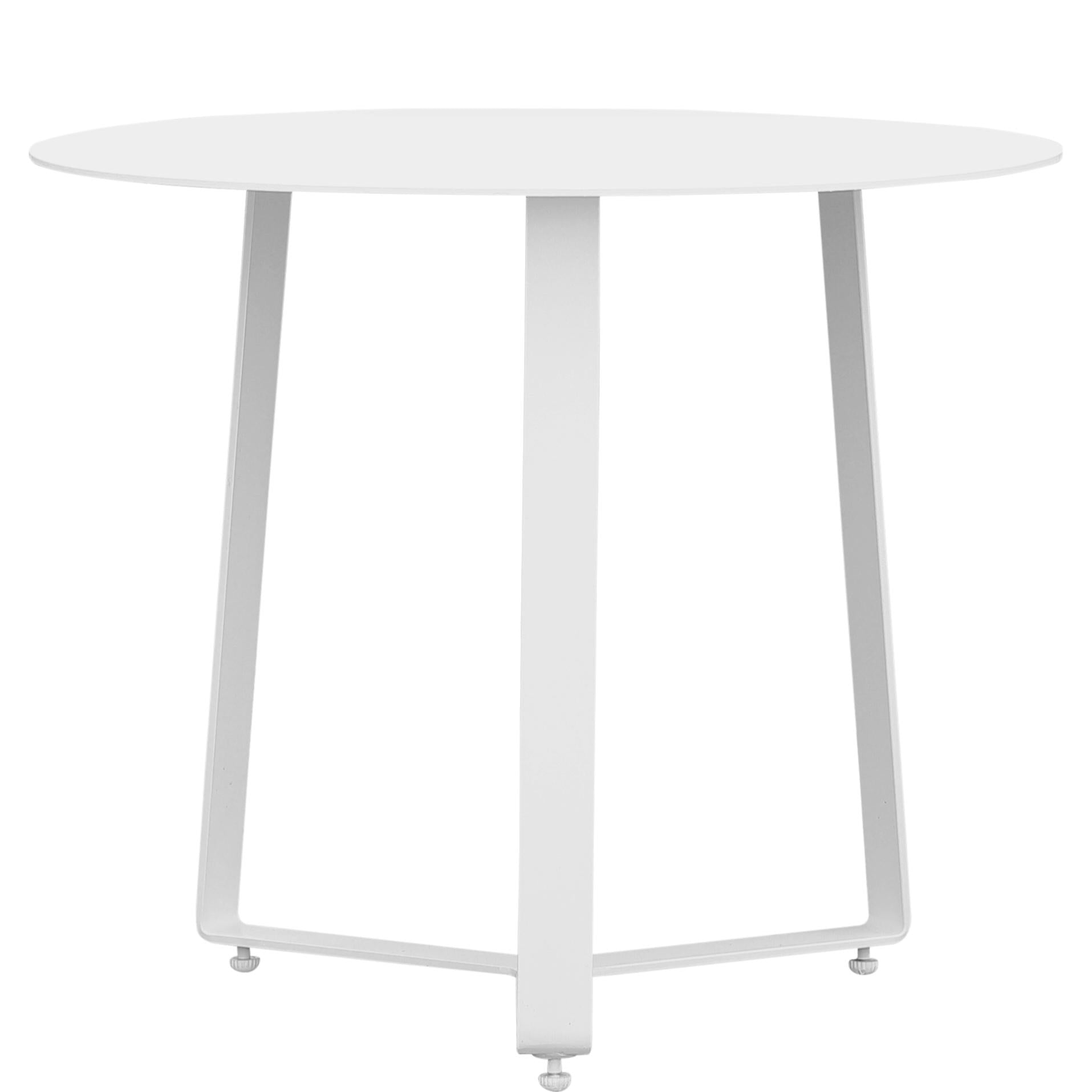 Mesa auxiliar Bangor Ø 60 cm aluminio blanco