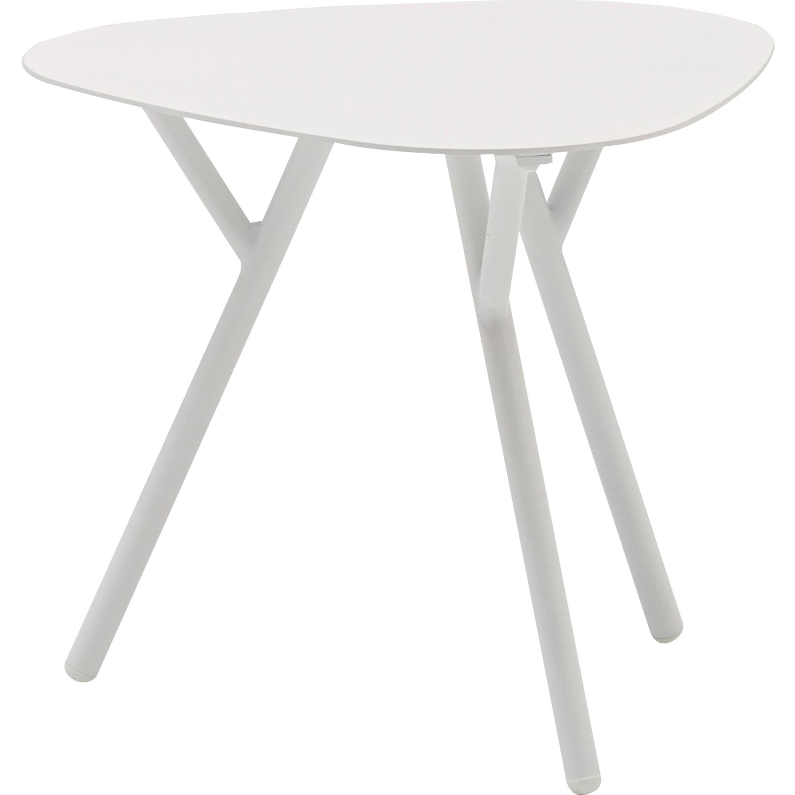 Mesa auxiliar Galt Ø 50 aluminio blanco