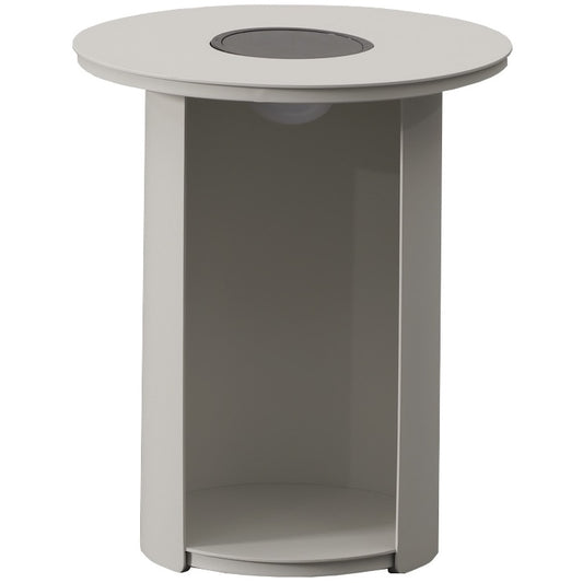 Mesa auxiliar redonda Corinto Ø 41 cm aluminio blanco con luz solar