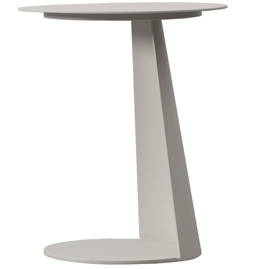 Mesita lateral redonda Corinto aluminio blanco