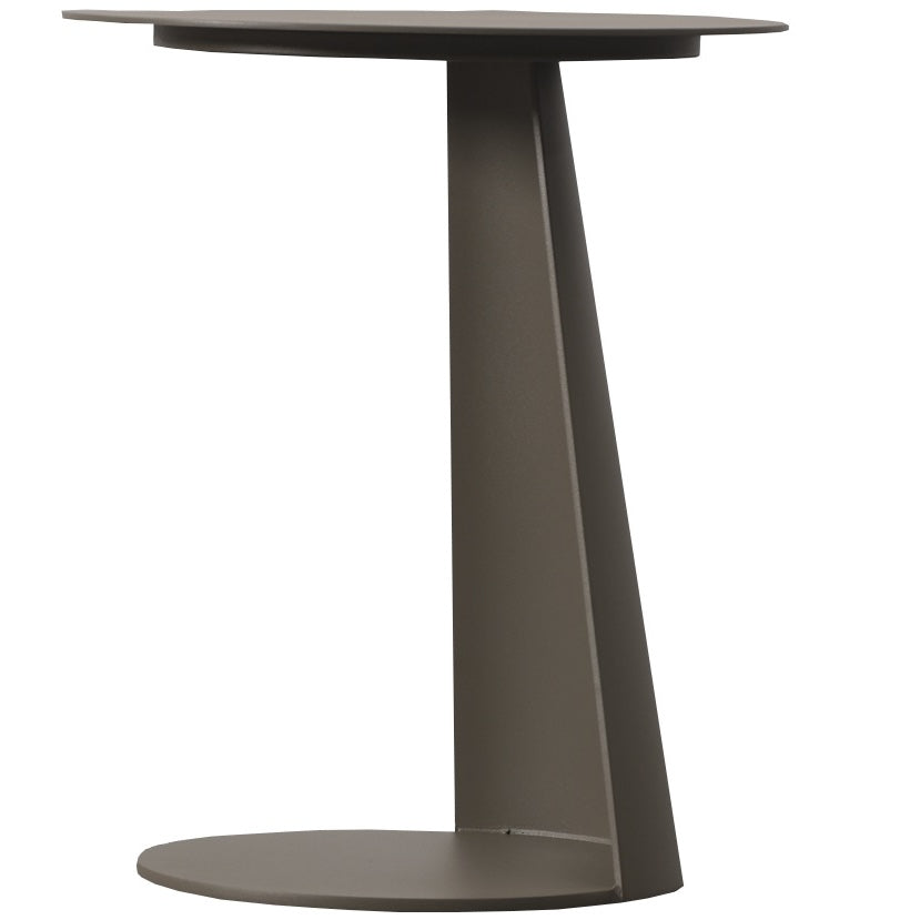 Mesita lateral redonda Corinto aluminio taupe