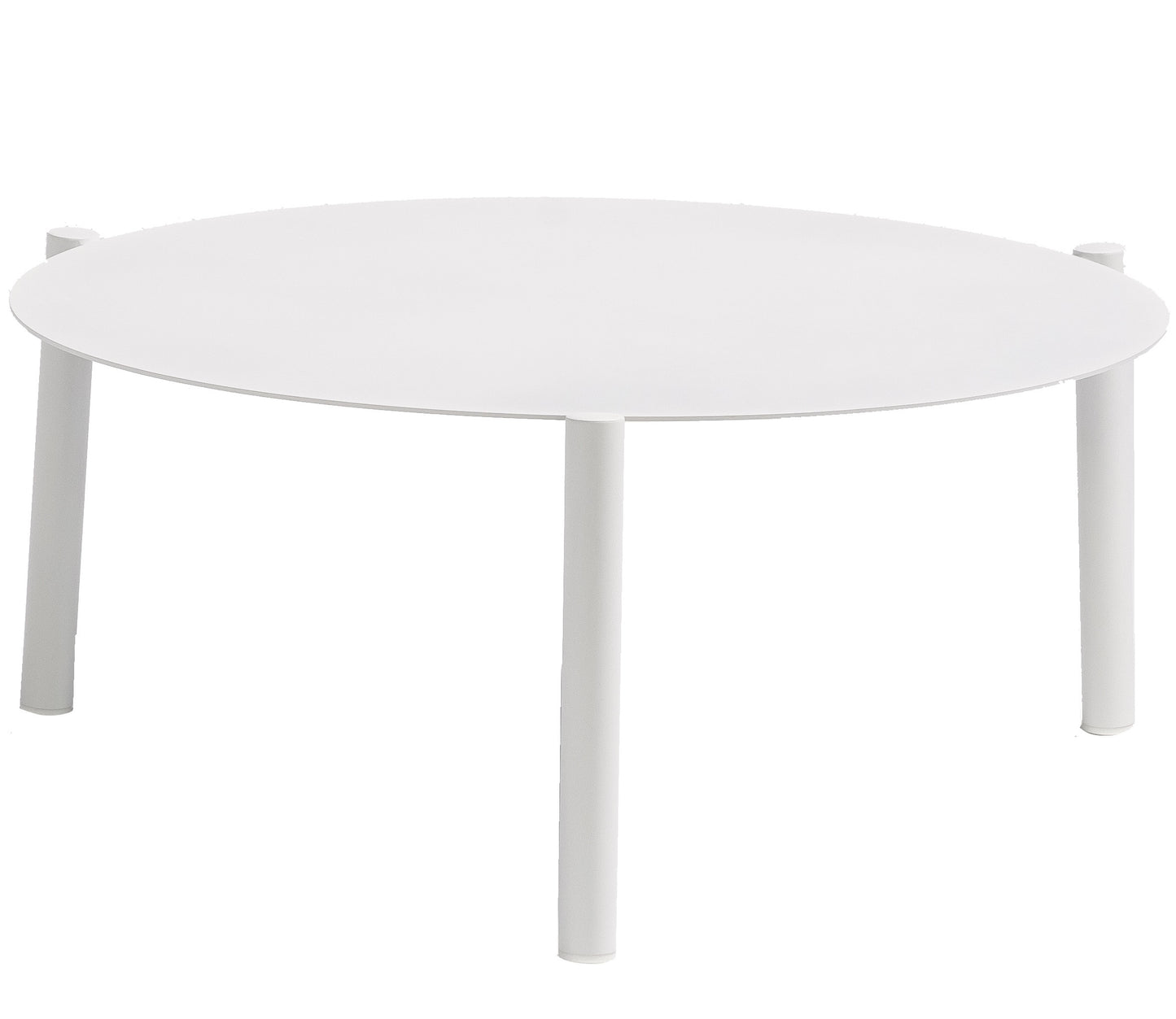 Set de mesas auxiliares Carson Ø 80 cm x 35 cm + Ø 60cm x 42 cm aluminio blanco