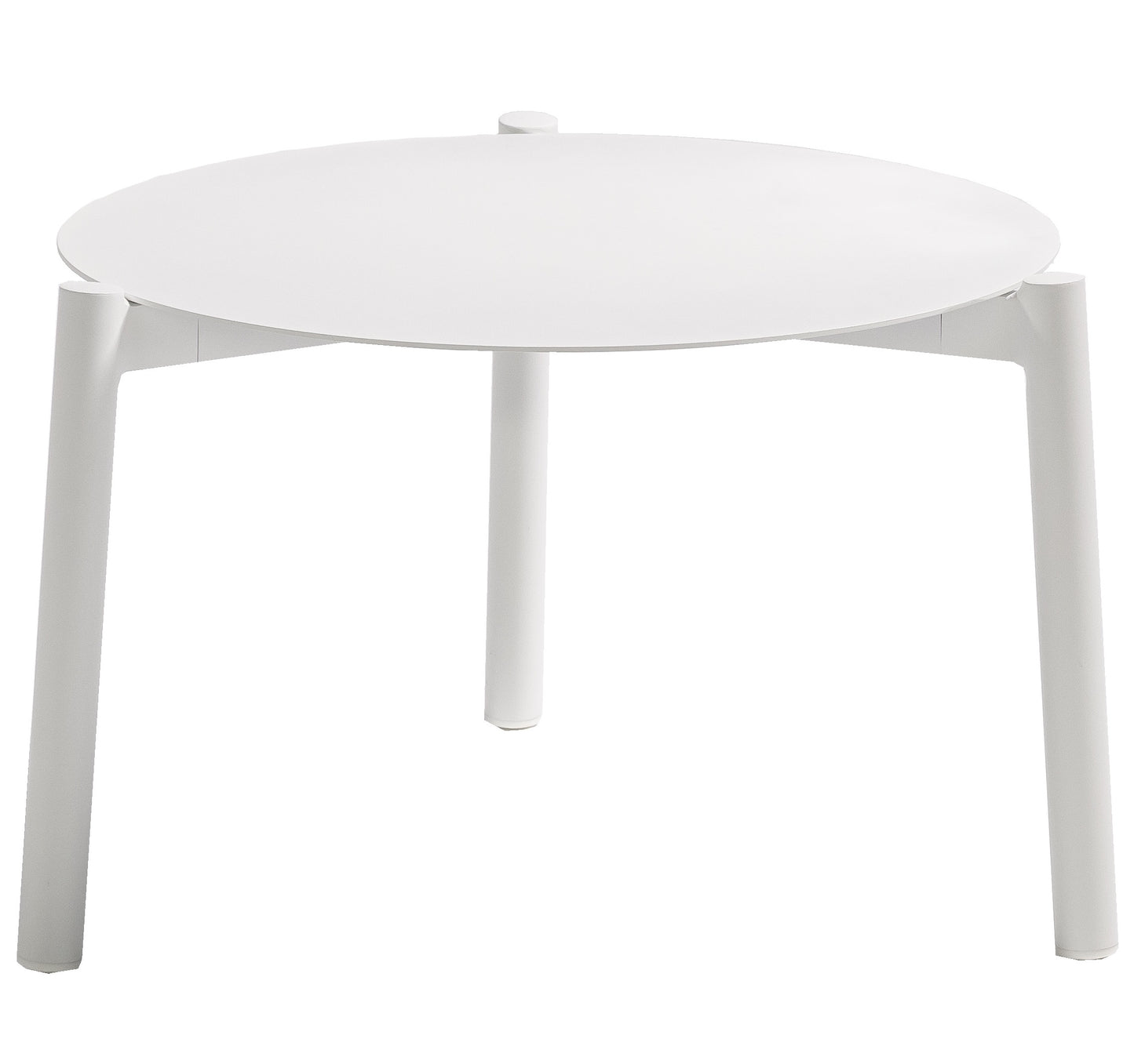 Set de mesas auxiliares Carson Ø 80 cm x 35 cm + Ø 60cm x 42 cm aluminio blanco