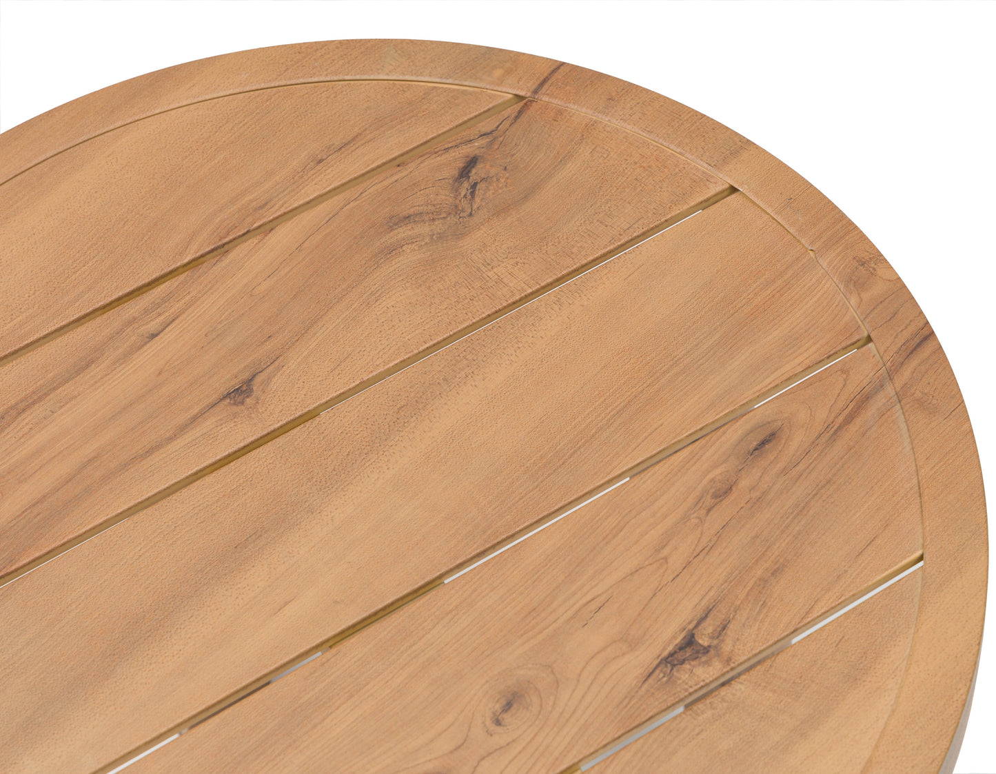 Mesa auxiliar Java Ø 50x44,5 cm aluminio efecto teca natural