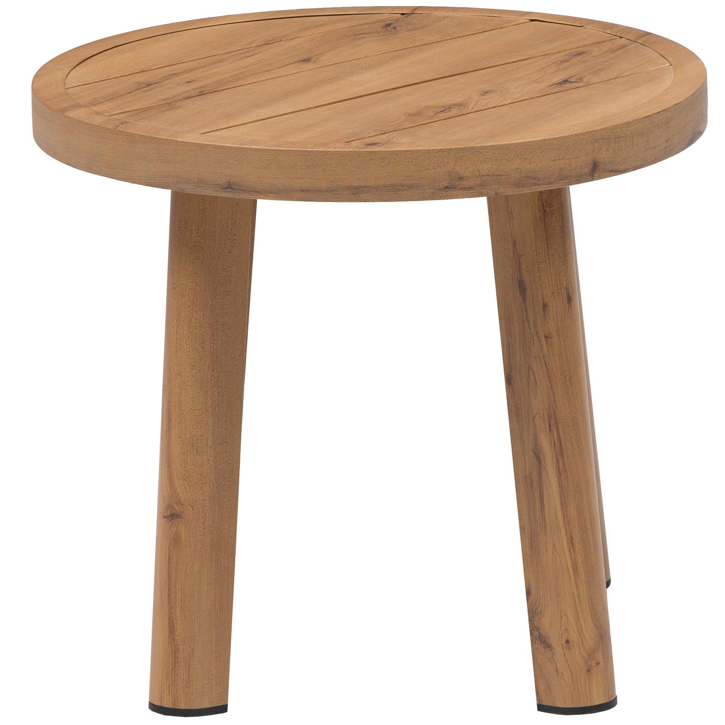 Mesa auxiliar Java Ø 50x44,5 cm aluminio efecto teca natural