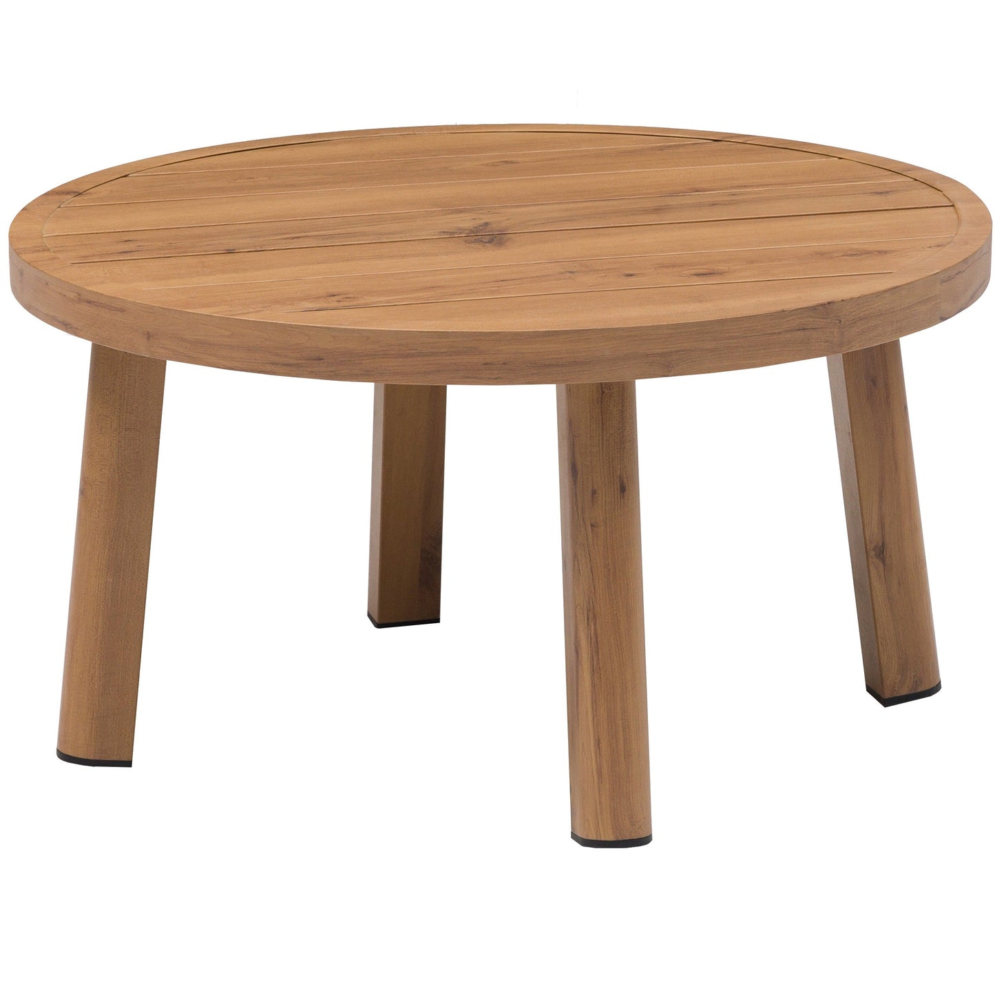 Mesa auxiliar Java Ø 70x38 cm aluminio efecto teca natural