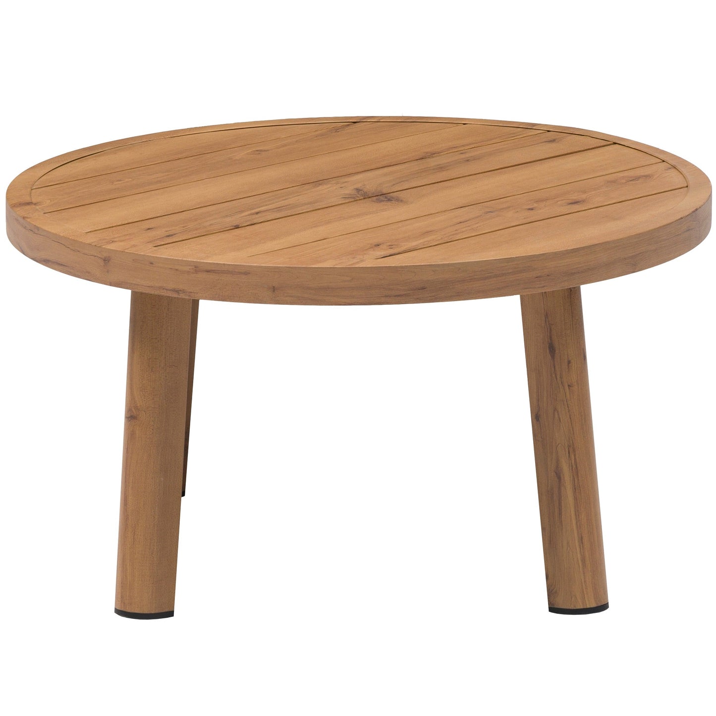 Mesa auxiliar Java Ø 70x38 cm aluminio efecto teca natural