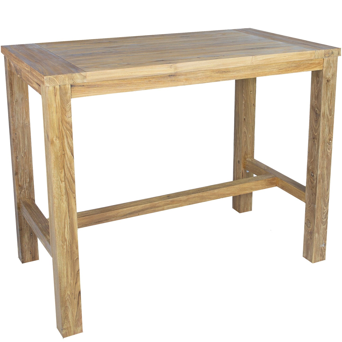 Mesa alta bar Tamu 140x80x110 cm teca reciclada