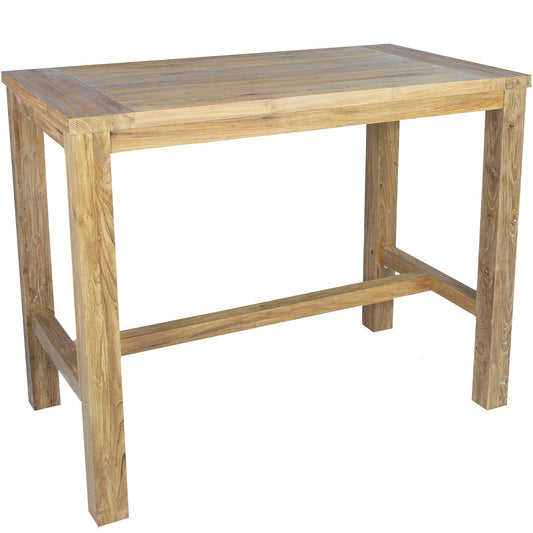 Mesa alta bar Tamu 140x80x110 cm teca reciclada